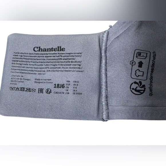 Chantelle  Comfort Chic Side Smooth Underwire Bra, Gray 38G (DDDD) / 38DDD - Picture 10 of 10